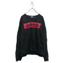 【中古】【古着】 adidas ロゴ スウェット トレーナー アディダス XL ブラック プリント プルオーバー シンプル 古着卸 アメリカ仕入 a604-67...