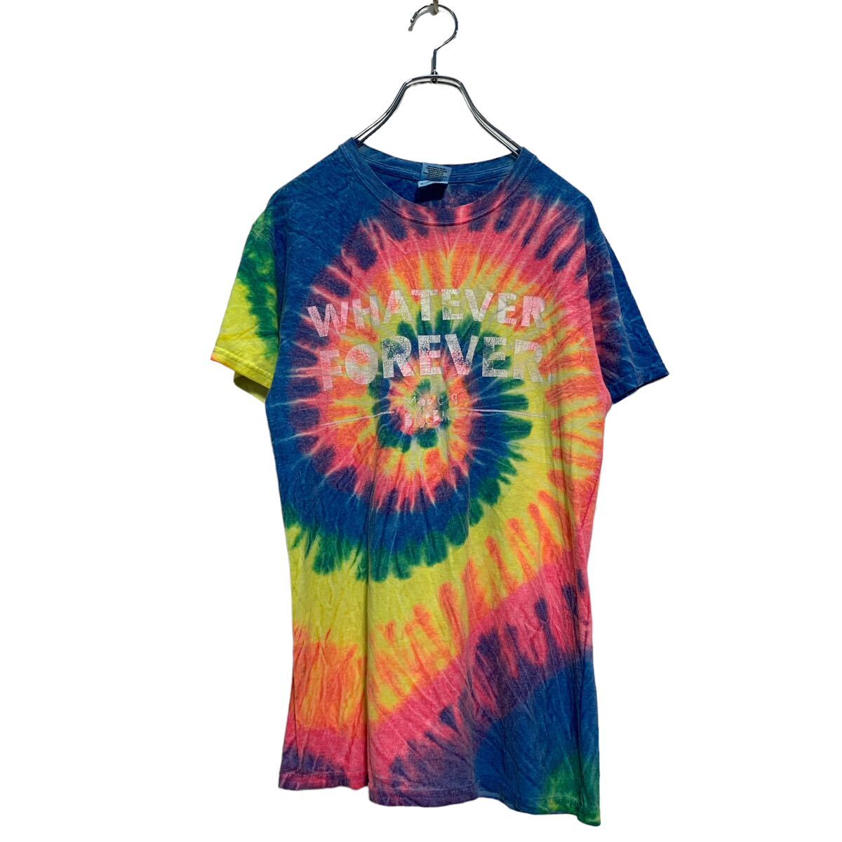 【中古】【古着】 GILDAN 半袖 タイダイTシャツ S ブルー ピンク マルチカラー ギルダン クルーネック ロゴプリント 古着卸 アメリカ仕入 a604-6875