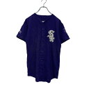 【中古】【古着】 Majestic 半袖 ベースボールシャツ L 160~ キッズ ブルー マジェステック WHITE SOX MLB 古着卸 アメリカ仕入 a604-6884