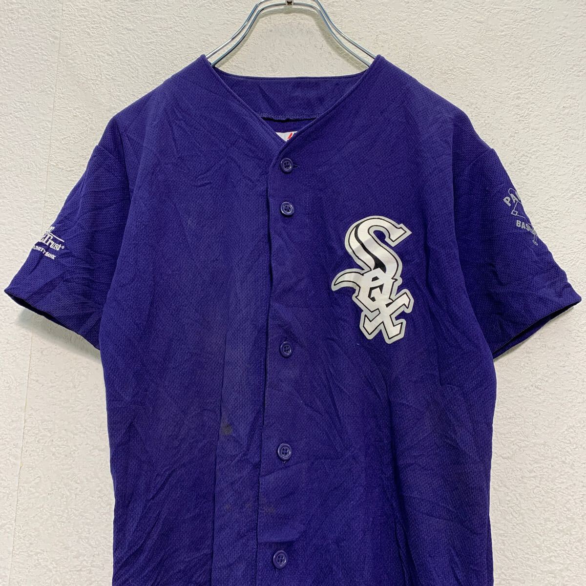 【中古】【古着】 Majestic 半袖 ベースボールシャツ L 160～ キッズ ブルー マジ...