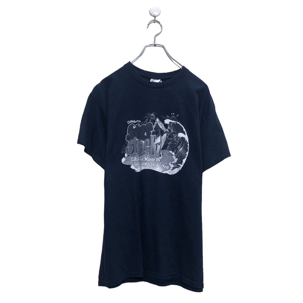 【中古】【古着】 GILDAN 半袖 プリント Tシャツ ギルダン M ネイビー クルーネック 古着卸 アメリカ仕入 a604-6937