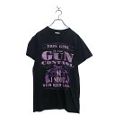 【中古】【古着】 DELTA 半袖 プリント Tシャツ デルタ S レディース ブラック パープル クルーネック 古着卸 アメリカ仕入 a604-6962