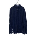 【中古】【古着】 TOMMY HILFIGER 長袖 ポロシャツ M ネイビー トミーヒルフィガー 鹿子 ワンポイントロゴ 古着卸 アメリカ仕入 a604-7020(4)