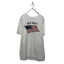 【中古】【古着】 OLDNAVY 半袖 プリント Tシャツ オールドネイビー L ホワイト アメリカ国旗 クルーネック 古着卸 アメリカ仕入 a604-7136