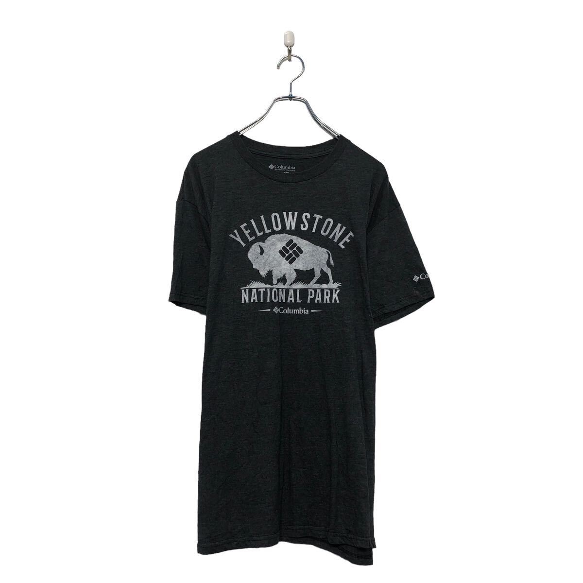【中古】【古着】 Columbia 半袖 プリント Tシャツ コロンビア XL ダークグレー 動物 バイソン クルーネック 古着卸 アメリカ仕入 a604-7141