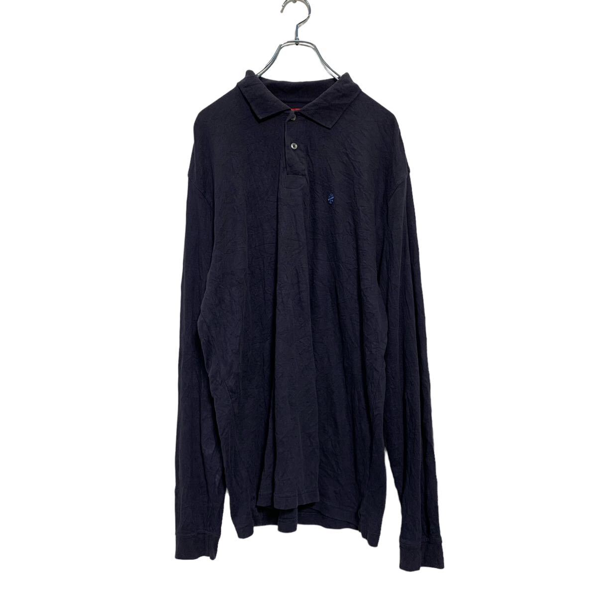 【中古】【古着】 IZOD 長袖 無地ポロシャツ L ネイビー アイゾッド ワンポイントロゴ 古着卸 アメリカ仕入 a604-7193
