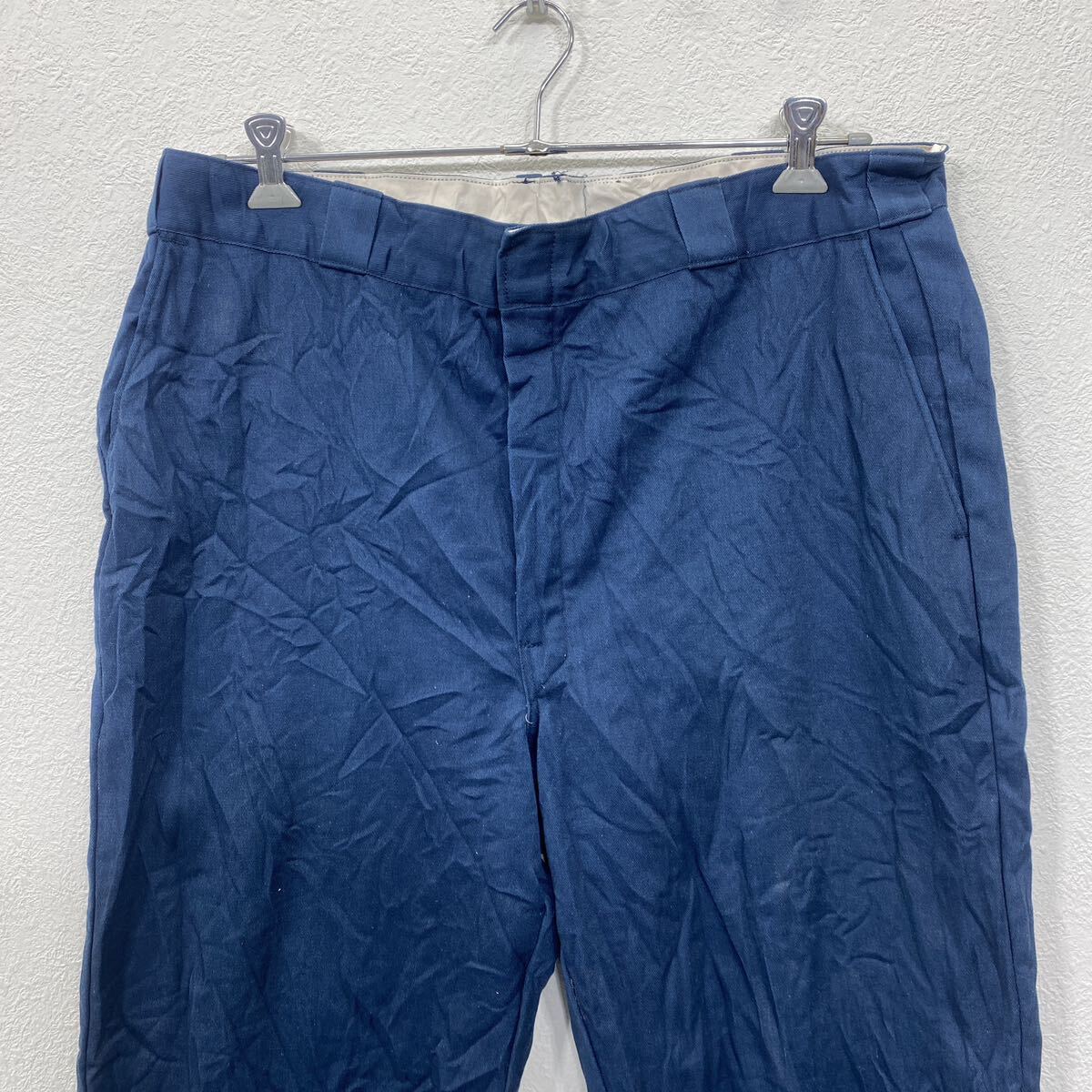 【中古】【古着】 Dickies チノパンツ ワークパンツ W40 ディッキーズ ビッグサイズ タロンジッパー ネイビー アメリカ製 古着卸 アメリカ仕入 2404-902