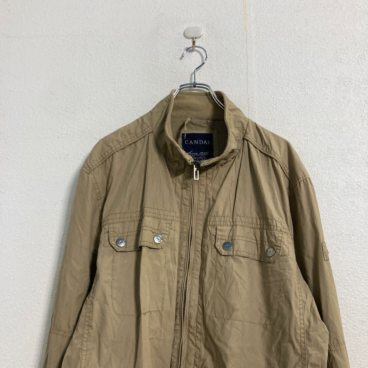 【中古】【古着】 CANDAS ジップアップ ジャケット XL～ ベージュ ビッグサイズ 古着卸 アメリカ仕入 a604-7249