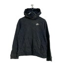 【中古】【古着】 NIKE ロゴ スウェット パーカー L ブラック ナイキ プルオーバー 古着卸 アメリカ仕入 a604-7251