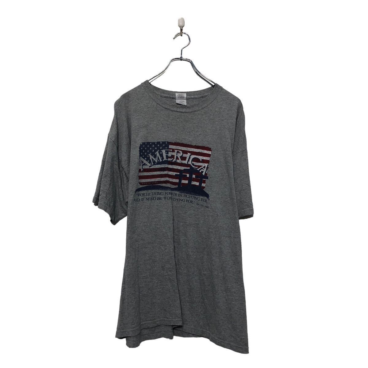 【中古】【古着】 GILDAN 半袖 プリント Tシャツ ギルダン XL グレー イラスト ビッグサイズ クルーネック 古着卸 アメリカ仕入 a604-7277