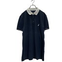【中古】【古着】 NAUTICA 半袖 無地ポロシャツ L ネイビー ホワイト ノーティカ ワンポイントロゴ 鹿子 古着卸 アメリカ仕入 a604-7290