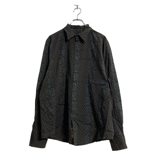 【中古】【古着】 MURANO SPORT 長袖 柄シャツ L ブラウン グリーン 古着卸 アメリカ仕入 a604-7339 【中古】【古着】 MURANO SPORT 長袖 柄シャツ L ブラウン グリーン 古着卸 アメリカ仕入 a604-7339