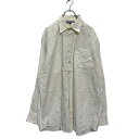 【中古】【古着】 TOMMY HILFIGER 長袖 無地シャツ XL ホワイト トミーヒルフィガー ビッグサイズ 胸ポケット シンプル 古着卸 アメリカ仕入 a604-7343(4)