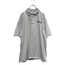 【中古】【古着】 COTTON DELUXE 半袖 ポロシャツ XL ライトグレー USA製 ビッグサイズ バックプリント 古着卸 アメリカ仕入 a604-75...