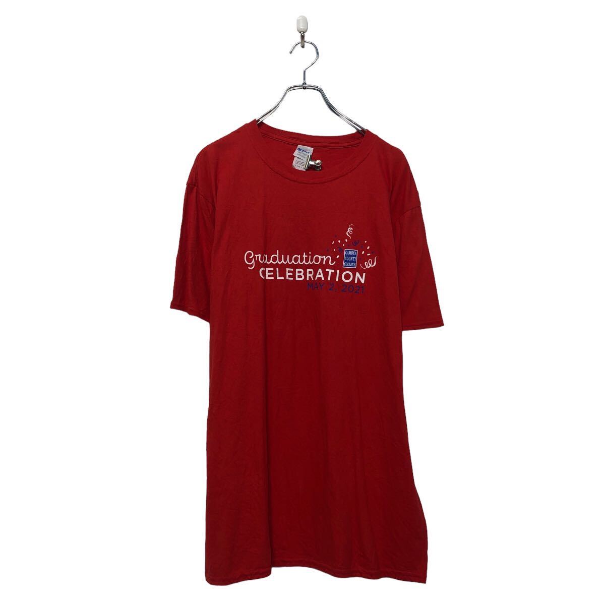 【中古】【古着】 GILDAN 半袖 プリント Tシャツ ギルダン レッド L クルーネック 古着卸 アメリカ仕入 a605-5093