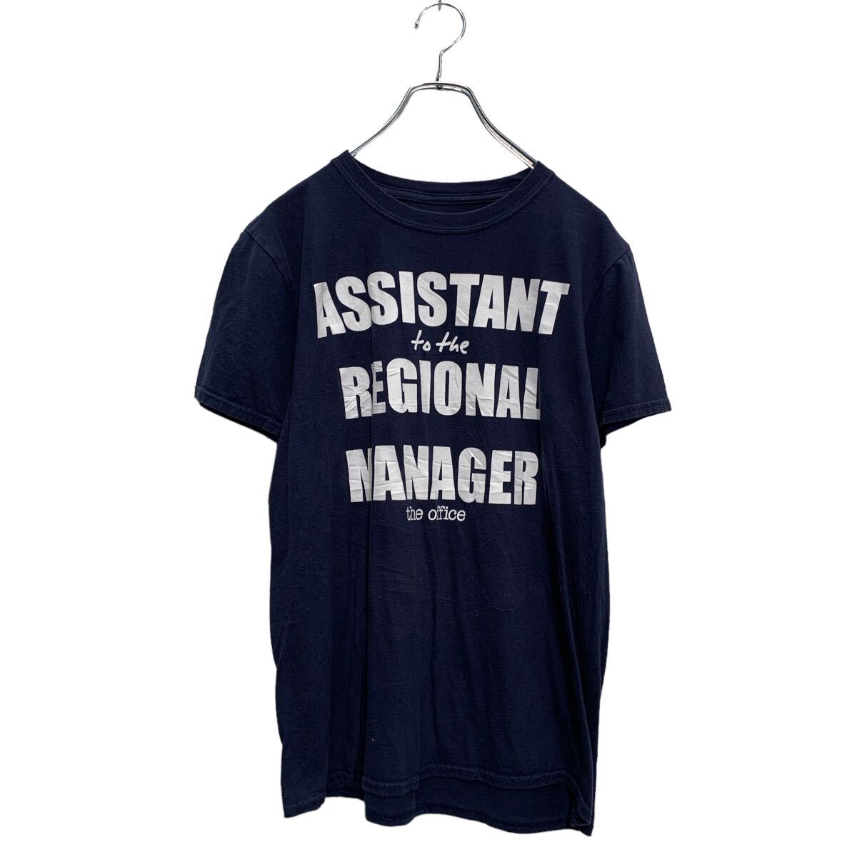 【中古】【古着】 the office 半袖 プリントTシャツ M ネイビー クルーネック 古着卸 アメリカ仕入 a605-5118