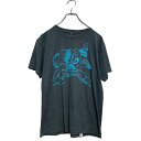 【中古】【古着】 半袖 プリントTシャツ M〜 杢グレー クルーネック MUSIC AWARD バックプリント 古着卸 アメリカ仕入 a605-5162