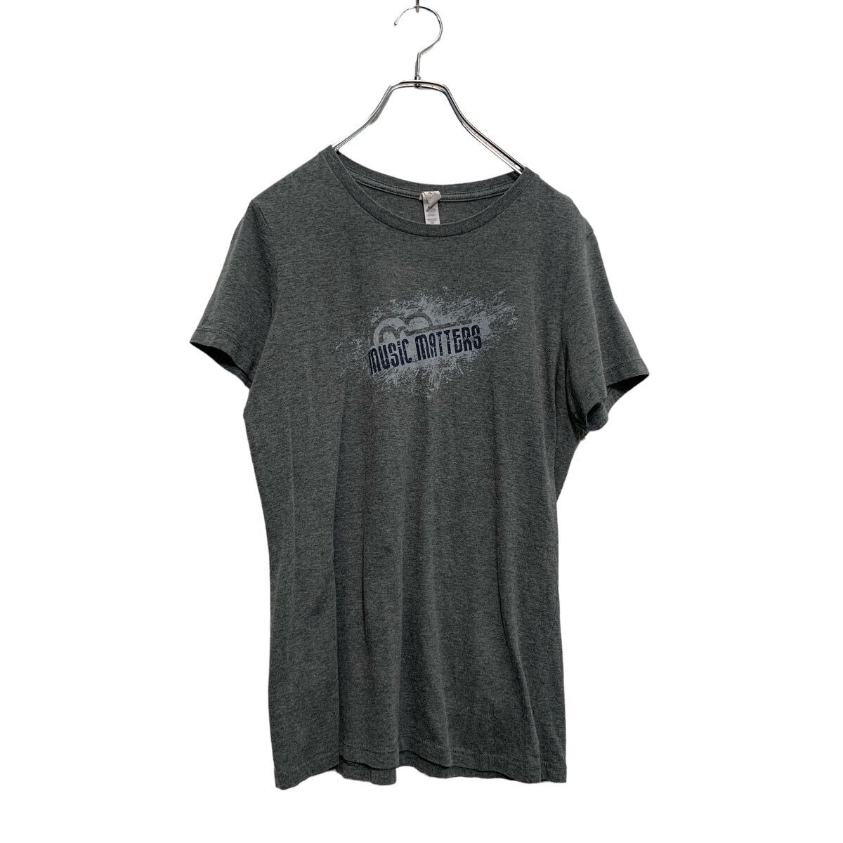 【中古】【古着】 BELLA CANVAS 半袖 プリントTシャツ 2XL レディース グレー ベラキャンバス クルーネック MUSIC 古着卸 アメリカ仕入 a605-5340
