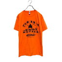【中古】【古着】 JERZEES 半袖 プリントTシャツ S ネオンオレンジ ジャージーズ クルーネック ハロウィン バックプリント 古着卸 アメリカ仕入 a6...