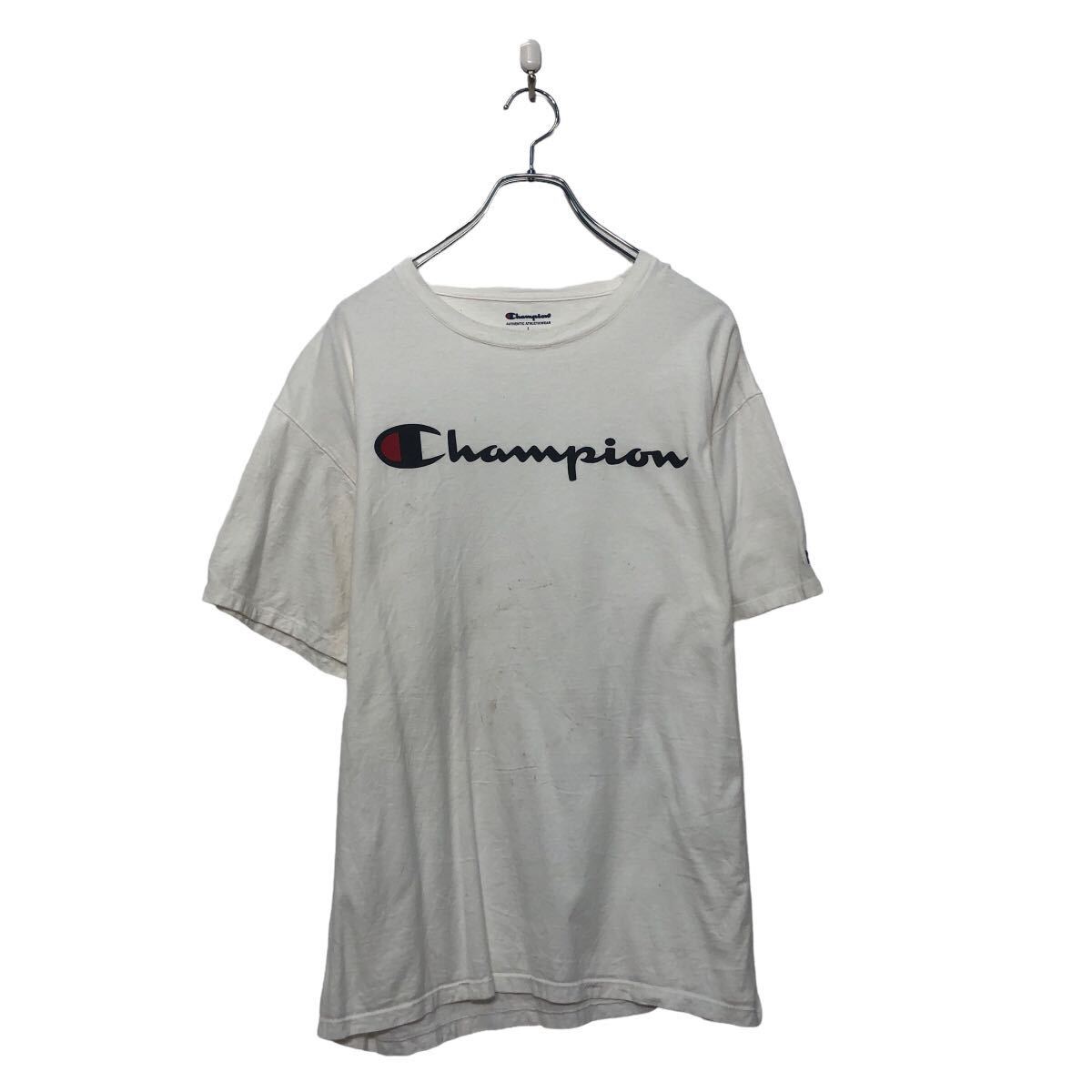 【中古】【古着】 Champion 半袖 プリント Tシャツ チャンピオン L ホワイト クルーネック 古着卸 アメリカ仕入 a605-5780
