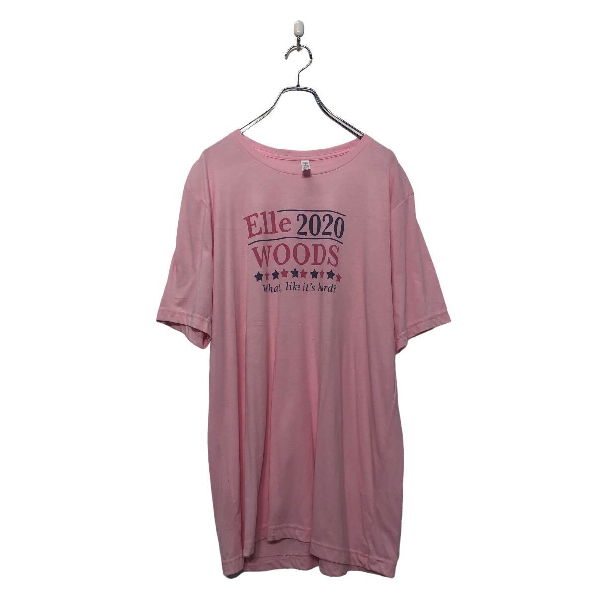 【中古】【古着】 半袖 プリント Tシャツ XL ピンク ビッグサイズ 文字 クルーネック 古着卸 アメリカ仕入 a605-5803