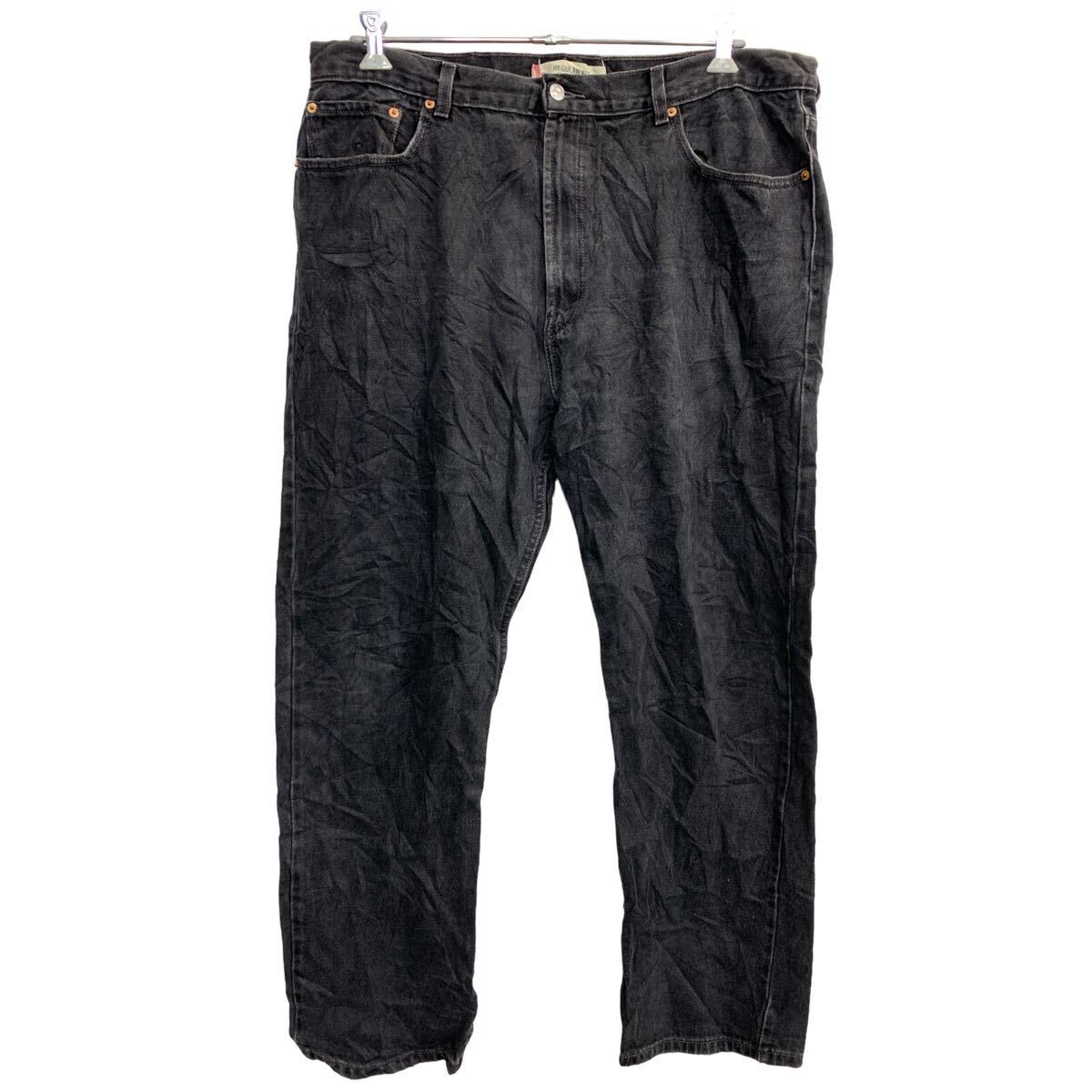 【中古】【古着】 Levi's 505 デニムパンツ W42 リーバイス レギュラーフィット ビッグサイズ ブラック コットン 古着卸 アメリカ仕入 2405-241