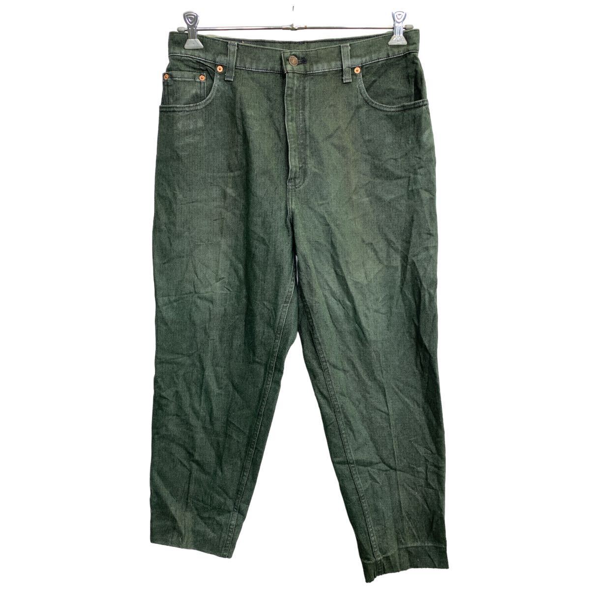 【中古】【古着】 Levi's デニムパンツ W34 リーバイス レディース オリーブグリーン コットン USA製 古着卸 アメリカ仕入 2405-264