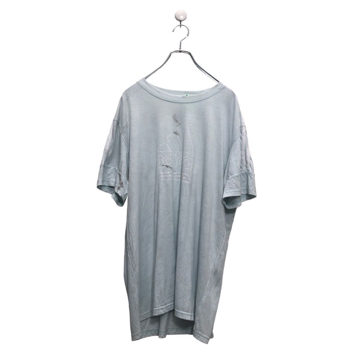 【中古】【古着】 adidas 半袖 プリント Tシャツ アディダス XL ライトブルー ビッグサイズ クルーネック 古着卸 アメリカ仕入 a605-5944