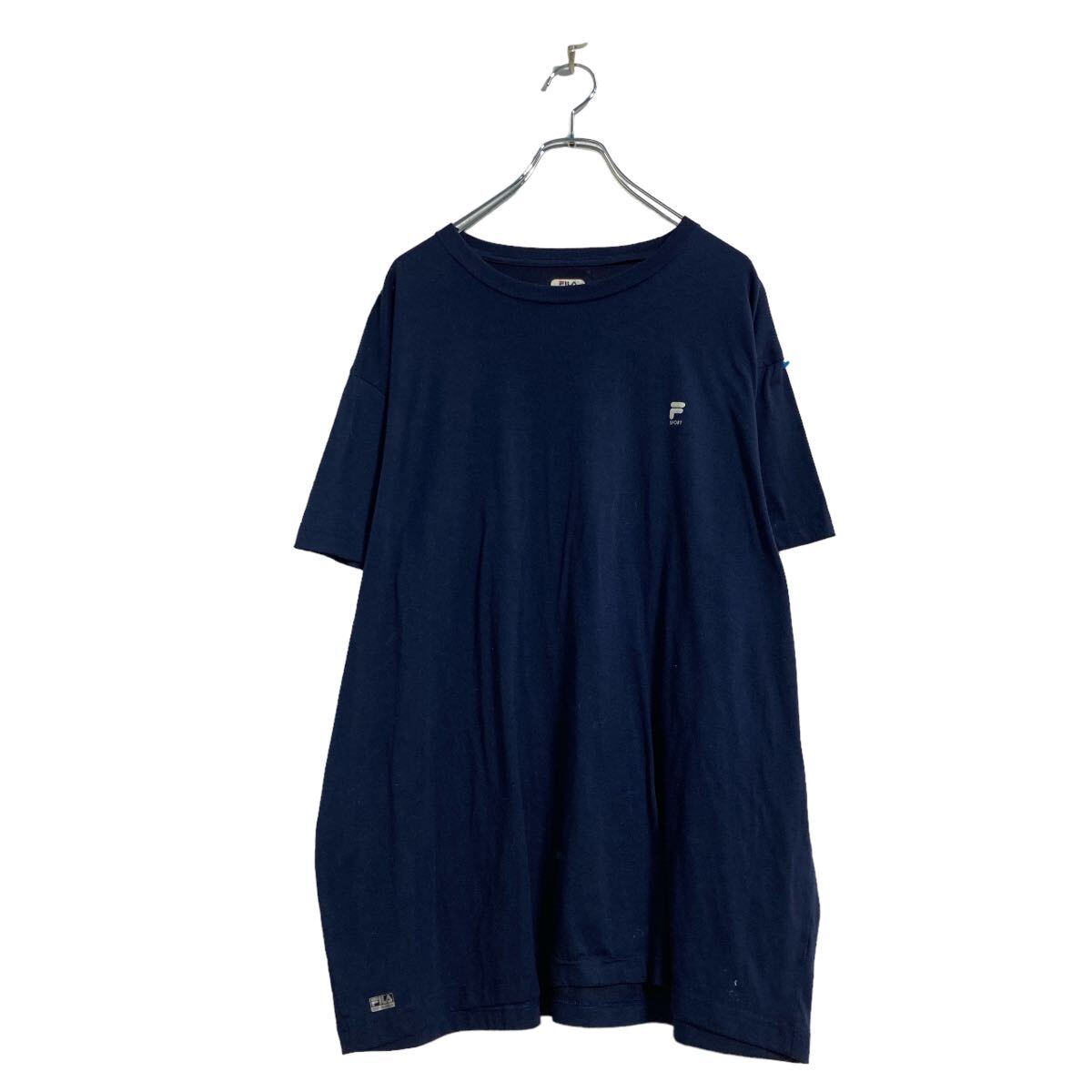 【中古】【古着】 FILA 半袖 ロゴ Tシャツ 2XL ネイビー フィラ ビッグサイズ 古着卸 アメリカ仕入 a605-5994