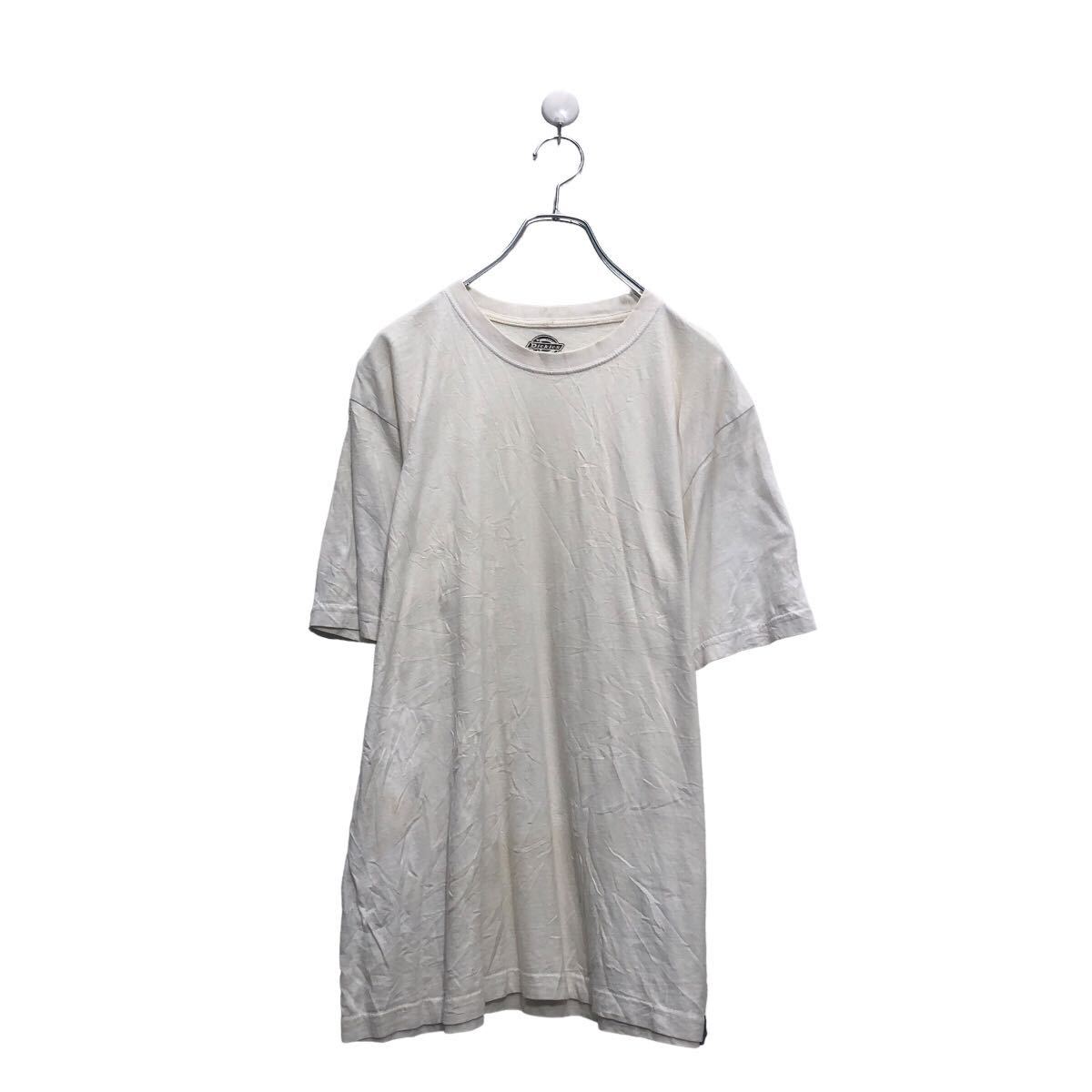 【中古】【古着】 Dickies 半袖 プリント Tシャツ ディッキーズ L ホワイト クルーネック 古着卸 アメリカ仕入 a605-6107