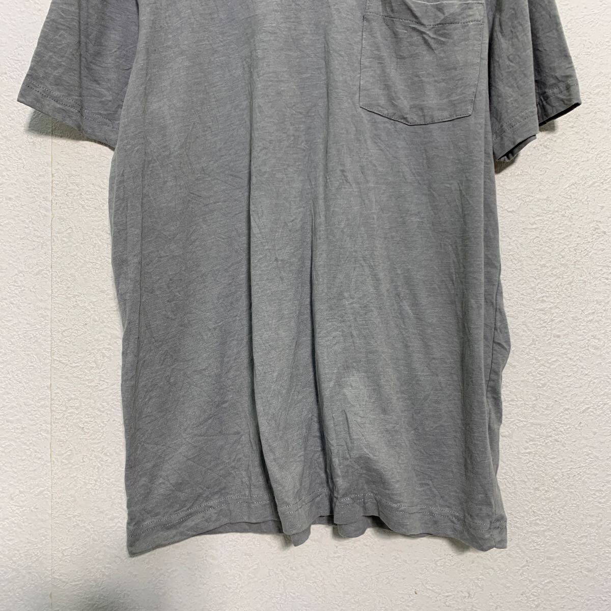 【中古】【古着】 Lee 半袖 無地 ポケットTシャツ M ライトグレー リー クルーネック シンプル 古着卸 アメリカ仕入 a605-6149