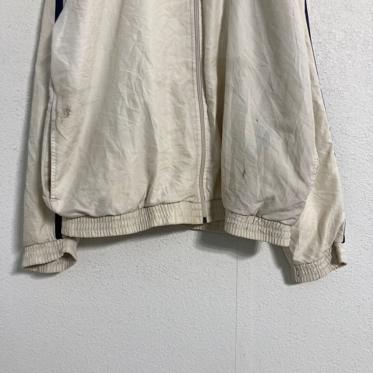 【中古】【古着】 FILA ナイロンジャケット M ホワイト ネイビー フィラ ジップアップ 古着卸 アメリカ仕入 a605-6199