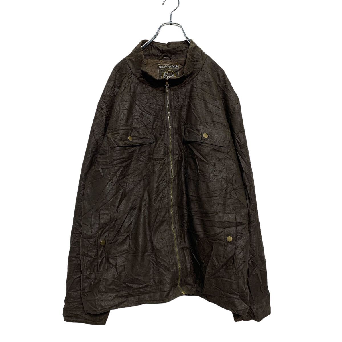 【中古】【古着】 ATLAS FOR MEN スエード調 ジャケット 3XL ブラウン ビッグサイズ ライトアウター ブルゾン 古着卸 アメリカ仕入 a605-6224
