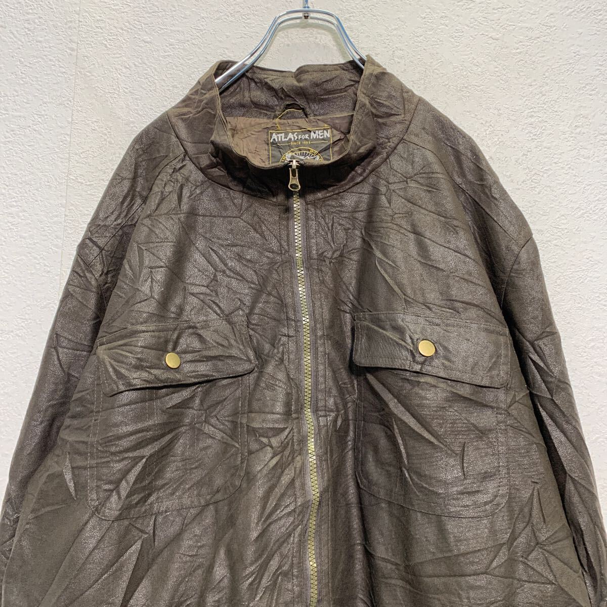 【中古】【古着】 ATLAS FOR MEN スエード調 ジャケット 3XL ブラウン ビッグサイズ ライトアウター ブルゾン 古着卸 アメリカ仕入 a605-6224