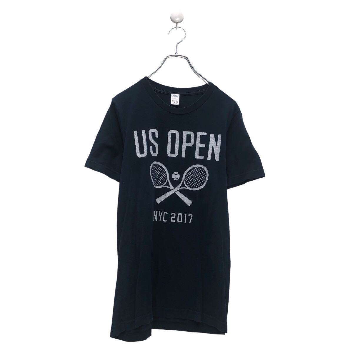 【中古】【古着】 SPORT&SOCIAL 半袖 プリント Tシャツ M ネイビー ネイビー クルーネック 古着卸 アメリカ仕入 a605-6281