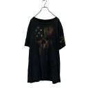 【中古】【古着】 GS 半袖 プリントTシャツ 2XL〜 ブラック ビッグサイズ クルーネック 袖プリント 星条旗 スカル 古着卸 アメリカ仕入 a605-63...