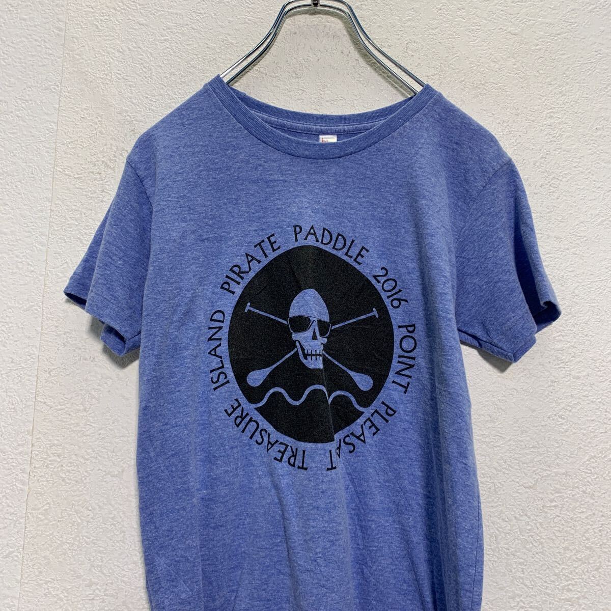 【中古】【古着】 50/25/25 半袖 プリントTシャツ 140 キッズ 杢ブルー クルーネッ...