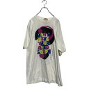 【中古】【古着】 CaoL 半袖 プリントTシャツ L ホワイト USA製 シングルステッチ クルーネック 古着卸 アメリカ仕入 a605-6331