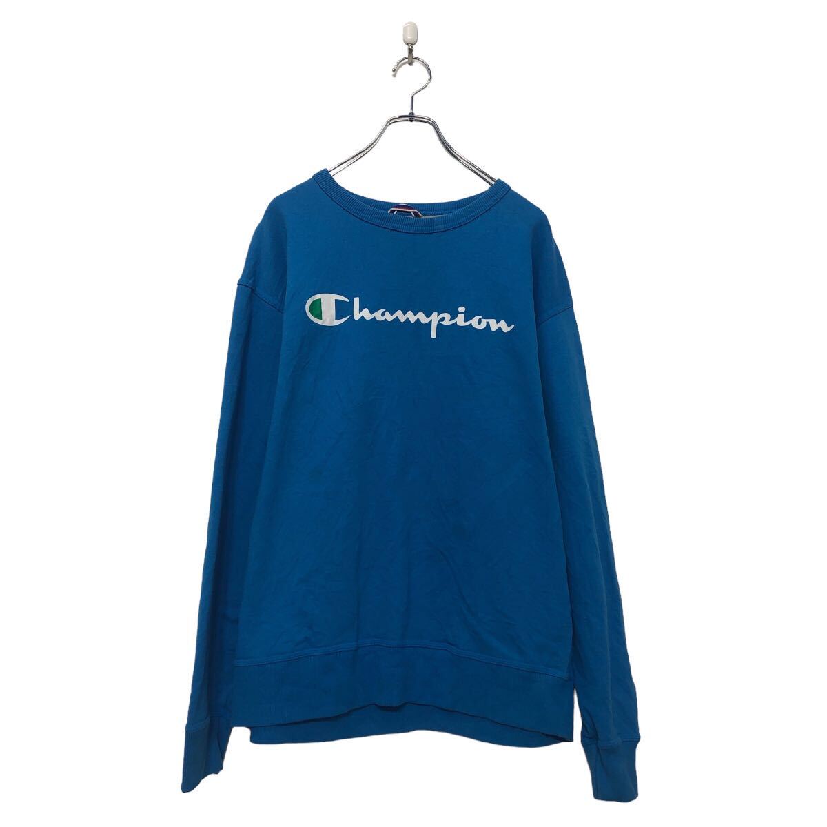 【中古】【古着】 Champion プリント スウェット トレーナー チャンピオン 2XL ブルー ビッグサイズ 古着卸 アメリカ仕入 a605-6375