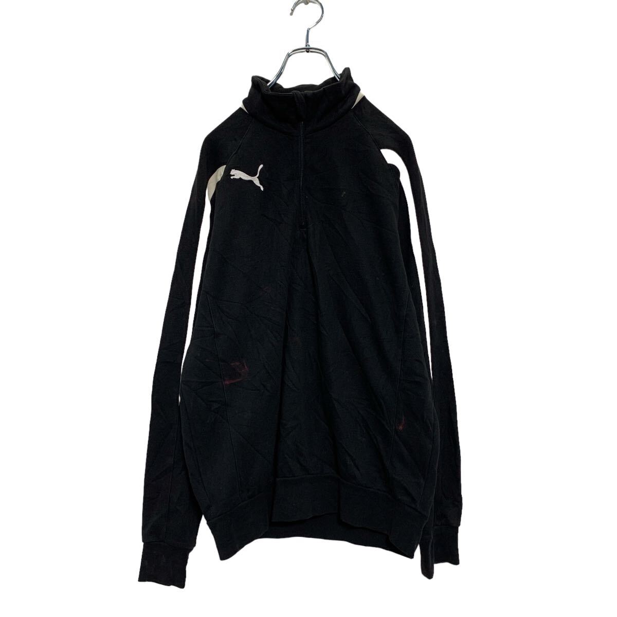 Other - 【中古】【古着】 PUMA ハーフジップ ロゴスウェット トレーナー S ブラック プーマ 裏起毛 スポーツウェア 古着卸 アメリカ仕入 a605-6545