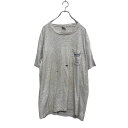 【中古】【古着】 anvil 半袖 プリント ポケットTシャツ XL ライトグレー アンビル アメリカ製 クルーネック バックプリント 古着卸 アメリカ仕入 a...