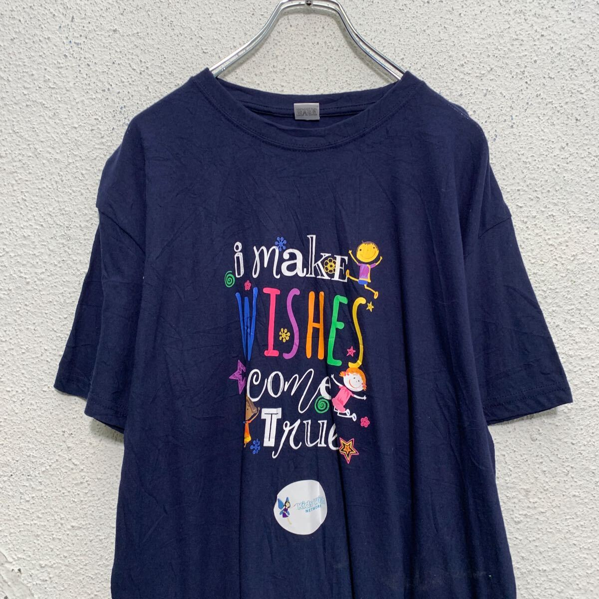 【中古】【古着】 半袖 プリントTシャツ L ネイビー クルーネック 古着卸 アメリカ仕入 a605-6618