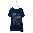 【中古】【古着】 ADAMLEVINE 半袖 プリント Tシャツ S ブルー イラスト クルーネック 古着卸 アメリカ仕入 a605-6813
