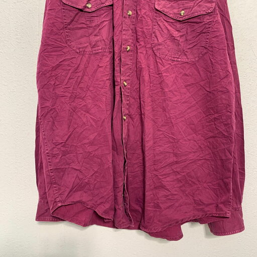【中古】【古着】 Eddie Bauer 長袖 無地シャツ XL パープル エディーバウアー ビッグサイズ ダブルポケット 古着卸 アメリカ仕入 a605-6869