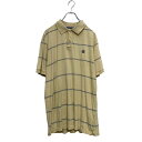 【中古】【古着】 CHAPS 半袖 ボーダー ポロシャツ M ライトイエロー チャップス ワンポイントロゴ 古着卸 アメリカ仕入 a605-6879