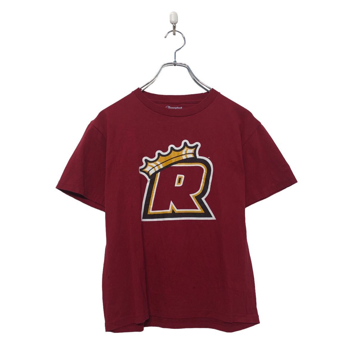 【中古】【古着】 Champion 半袖 プリント Tシャツ チャンピオン キッズ L ボルドー クルーネック 古着卸 アメリカ仕入 a605-6898