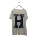 【中古】【古着】 Happiness半袖 プリント Tシャツ ハピネス XL ホワイト ビッグサイズ イラスト 古着卸 アメリカ仕入 a605-6901