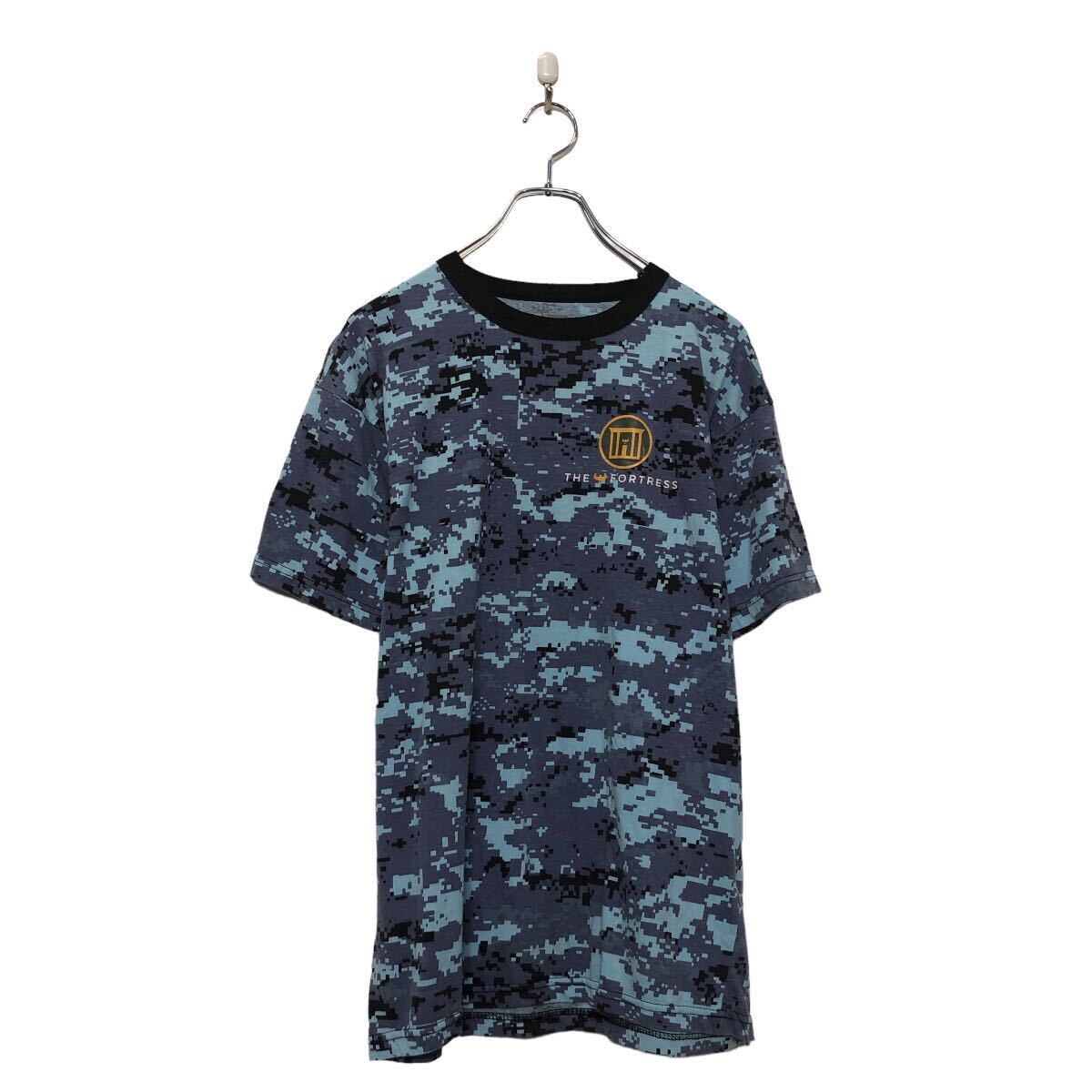 【中古】【古着】 ROTHCO 半袖 プリント Tシャツ L カモフラ ブルー バックプリント クルーネック 古着卸 アメリカ仕入 a605-6942