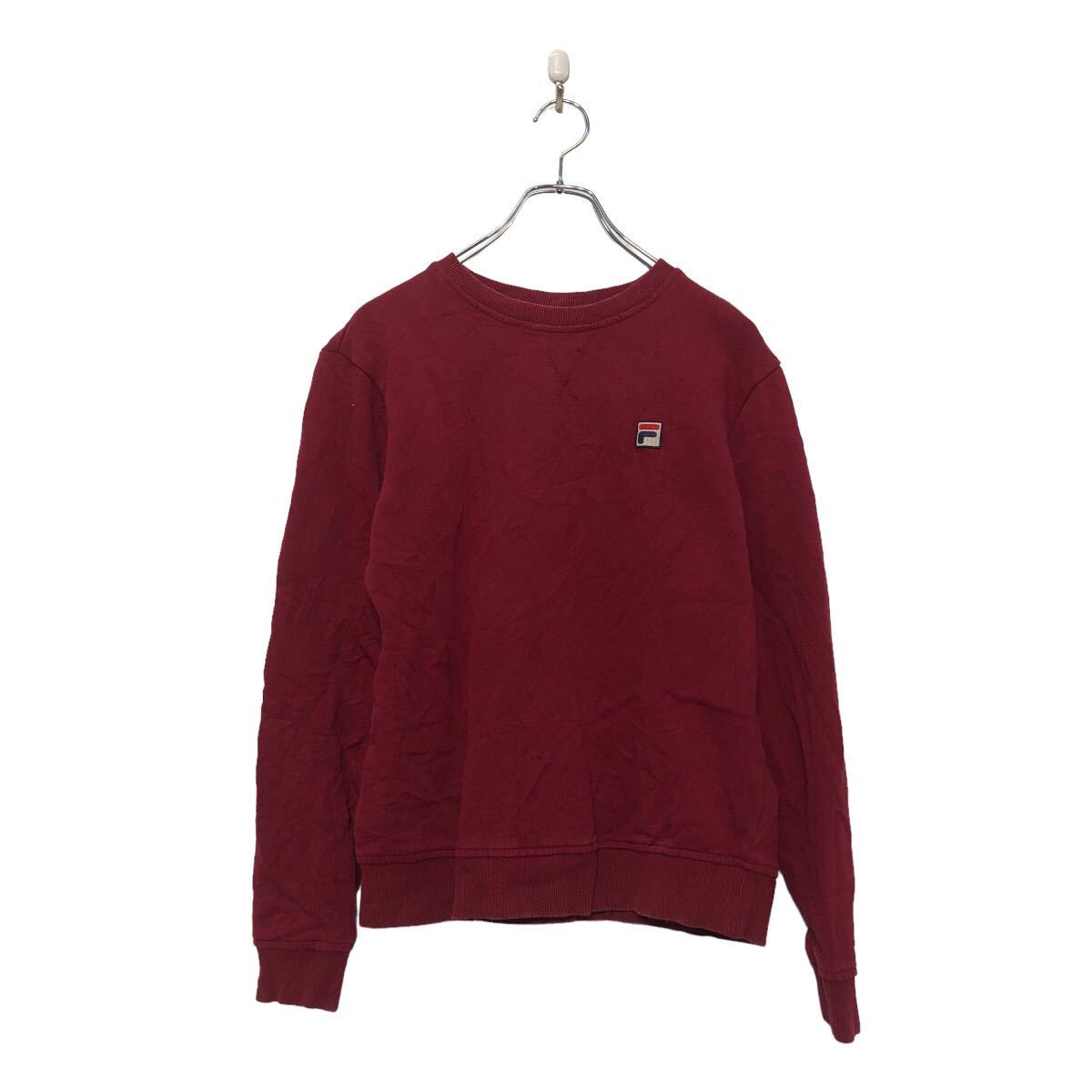 Sweat - 【中古】【古着】 FILA プリント スウェット トレーナー フィラ M ボルドー 裏起毛 古着卸 アメリカ仕入 a605-6959
