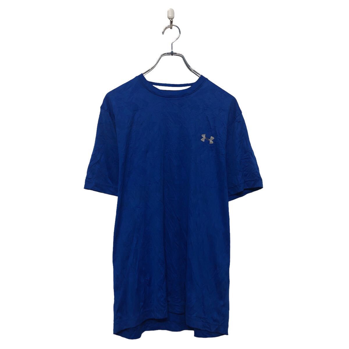 【中古】【古着】 UNDER ARMOUR 半袖 プリント Tシャツ アンダーアーマー M ブルー バックプリント クルーネック 古着卸 アメリカ仕入 a605-7151